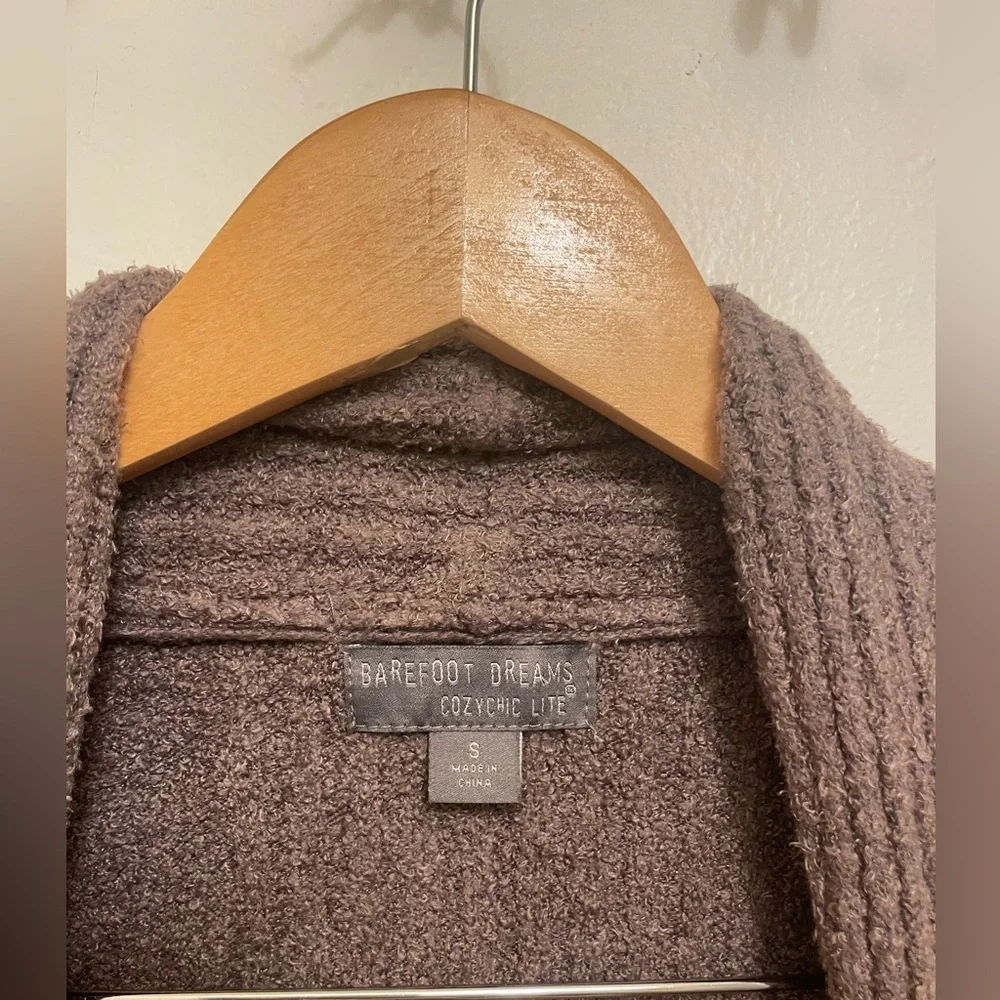 Barefoot Dreams CozyChic Lite Brown Montecito Long Knit Cardigan Sweater S - Picture 6 of 9
